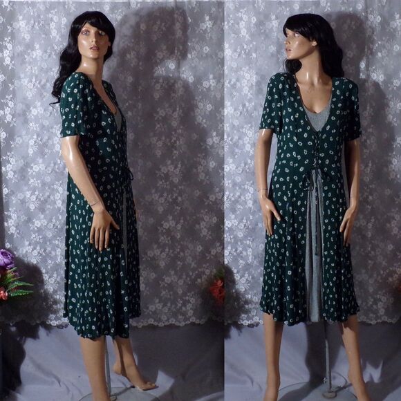 Unbranded Dresses & Skirts - Vintage 90s Dress 1990s Floral Daisies Grunge Cottage Whimsigoth Boho Size Large